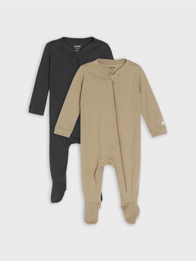 Sinsay - Súprava 2 bavlnených overalov - teplá olivová