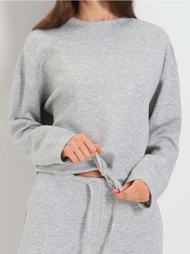 Sinsay - Bluza soft touch z domieszką wiskozy - szary