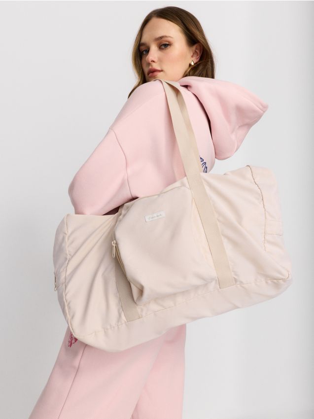 Sinsay - Geantă de voiaj pliabilă din nailon - nude