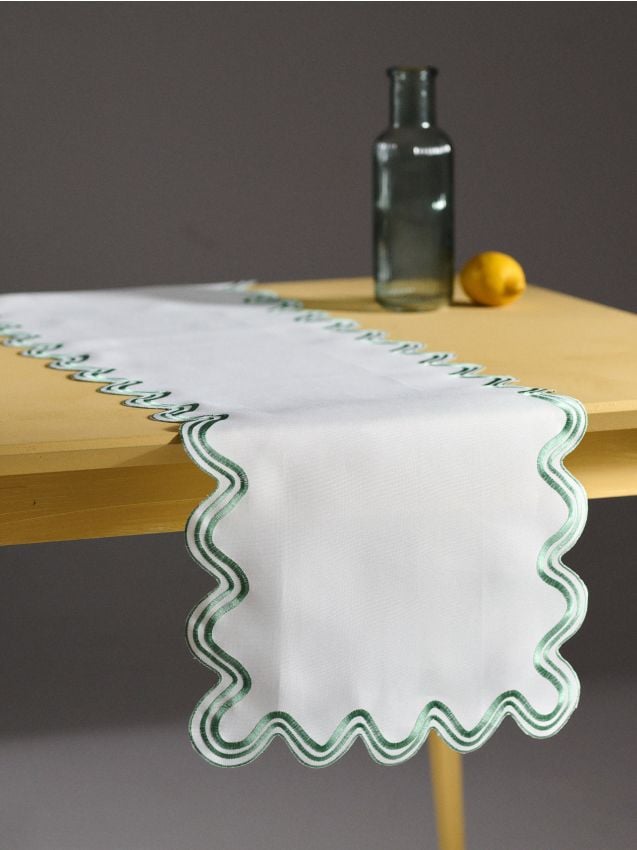 Sinsay - Drăguț pentru masă cu margine decorativă - verde-pal