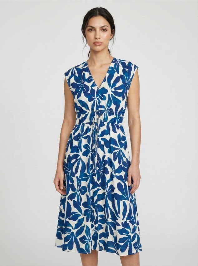 Sinsay - Rochie midi din viscoză cu imprimeu floral - multicolor