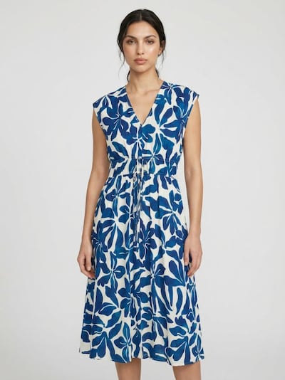 Вискозна миди рокля с флорален принт