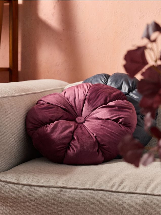 Sinsay - Pernă decorativă rotundă matlasată - violet-închis