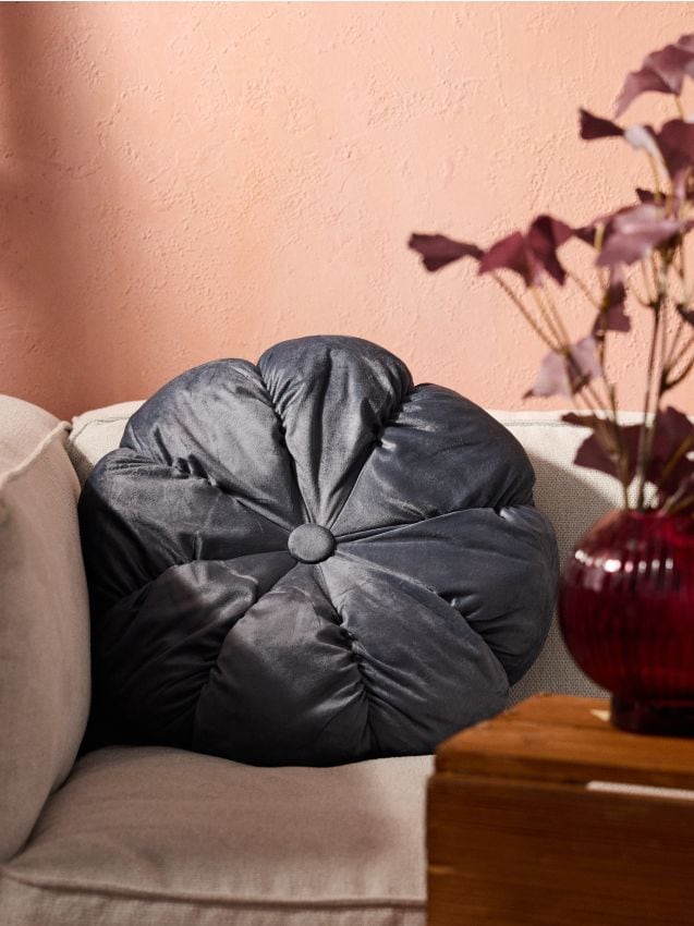 Sinsay - Pernă decorativă rotundă matlasată - gri-neutru