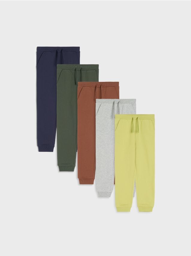 Sinsay - Pantaloni jogger 5 pack - verde-maroniu