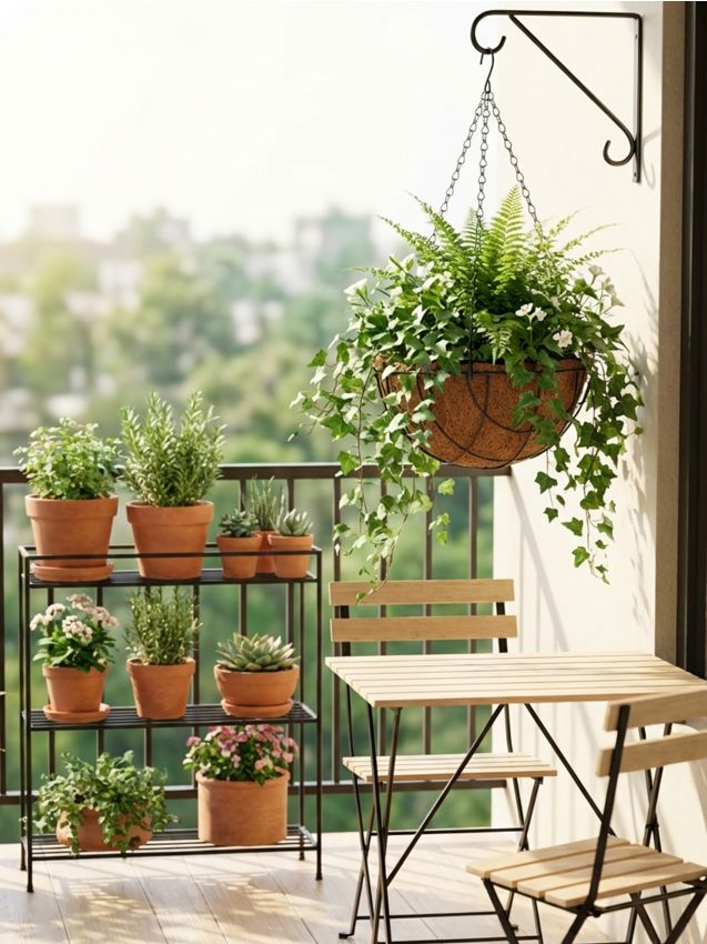 Sinsay - Ghiveci de grădină suspendat din metal cu inserție din plută - albastru-verzui