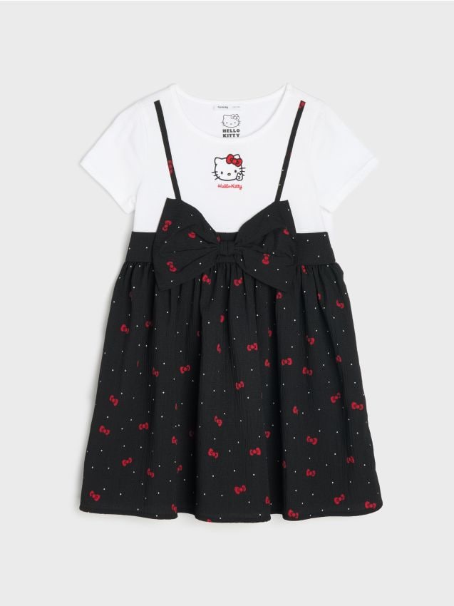 Sinsay - Rochie cu Fundiță Decorativă și Imprimeu Hello Kitty - multicolor