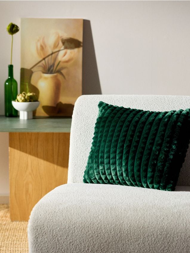 Sinsay - Perna decorativă cu finisaj texturat - verde-închis