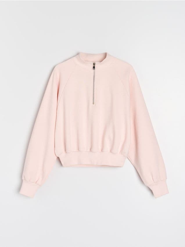 Sinsay - Krótka bluza ze stójką - różowy
