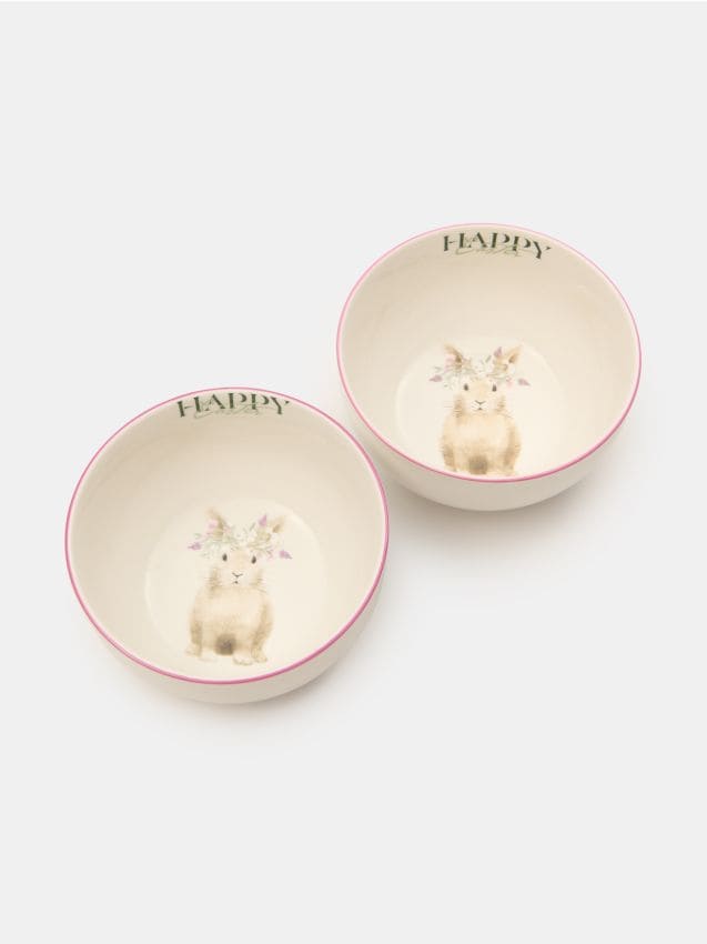 Sinsay - Set de boluri cu imprimeu cu iepurași 2 pack - multicolor