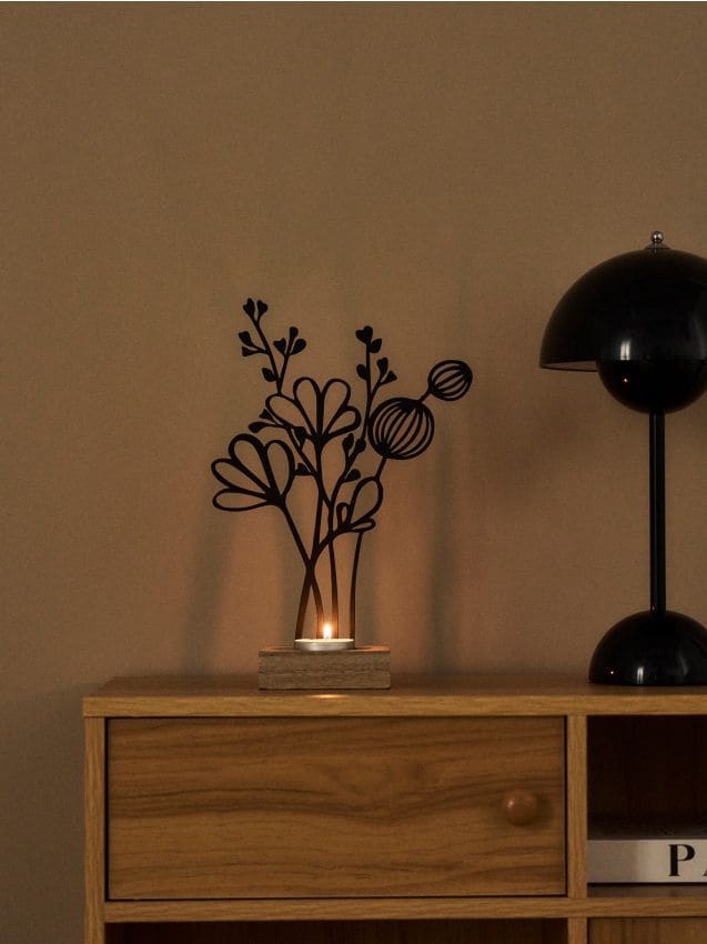 Sinsay - Suport de lumânare cu motiv floral - multicolor