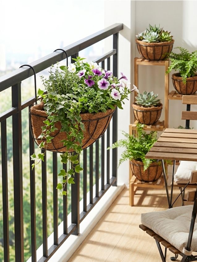 Sinsay - Ghiveci de grădină din metal cu inserție din plută - negru