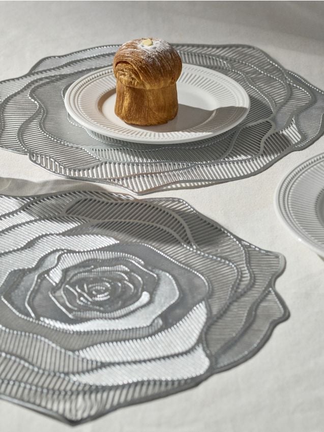 Sinsay - Set de suporturi de masă cu model floral 2 pack - argintiu