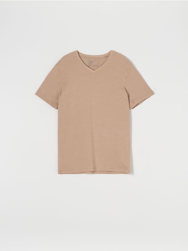 Sinsay - Tricou cu mânecă scurtă - bej