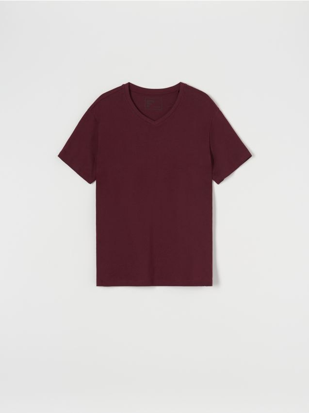 Sinsay - Tricou cu mânecă scurtă - bordo