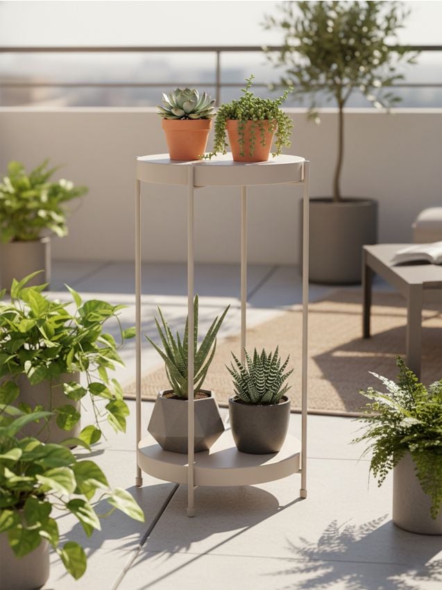 Sinsay - Suport de flori din fier pe două niveluri - crem