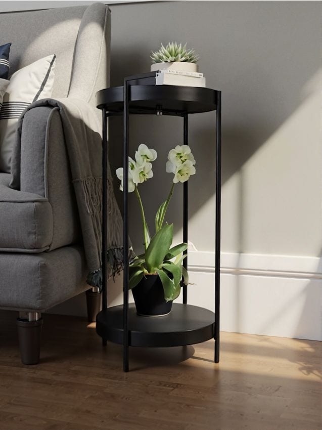 Sinsay - Dvojúrovňový železný stojan na kvety - čierna