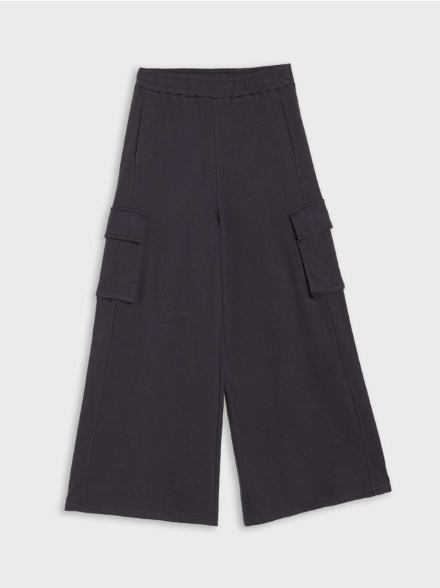 Sinsay - Spodnie wide leg - szary