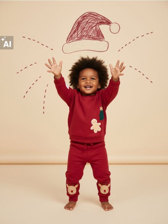 Sinsay - Hanorac crewneck cu motiv de Crăciun - bordo