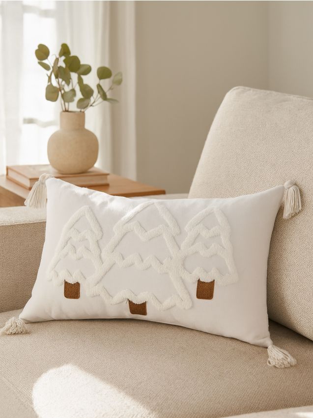 Sinsay - Dekoračný vankúš s vianočným motívom - béžová