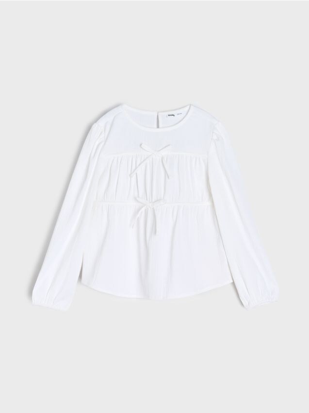 Sinsay Sinsay - Μπλούζα με φουσκωτά μανίκια - λευκο