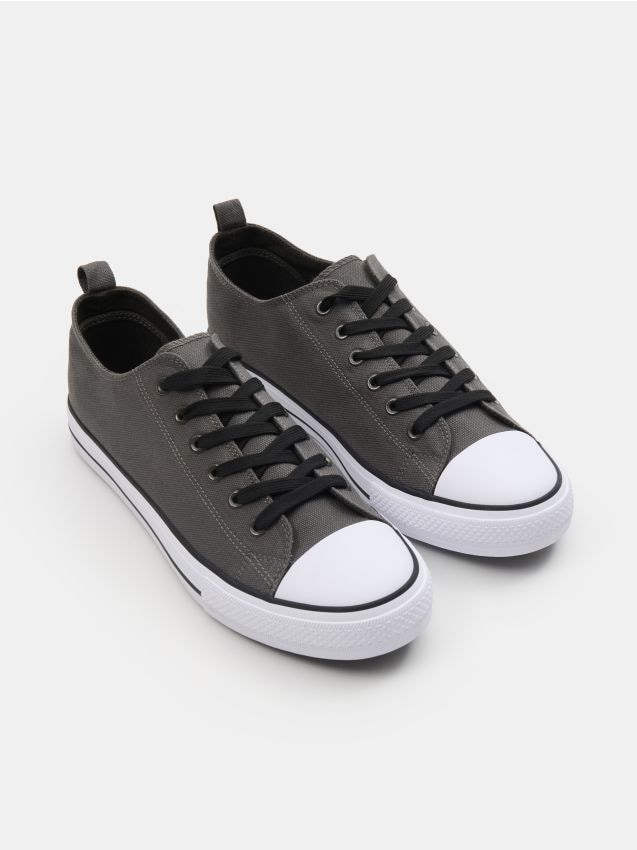 Sinsay - Tenisi cu șireturi și vârf din cauciuc - kaki