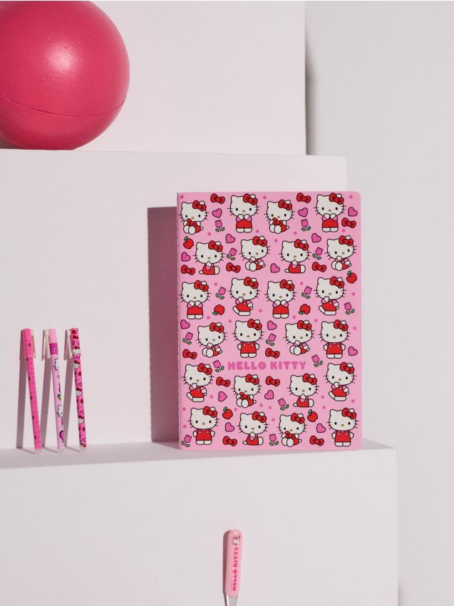 Sinsay - A4 zošit so štvorčekmi Hello Kitty - ružová