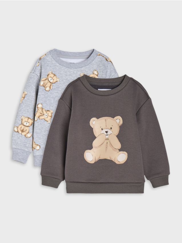 Sinsay - Set de 2 bluze călduroase cu imprimeu - gri deschis