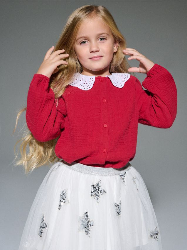 Sinsay - Bavlnená košeľa - červená