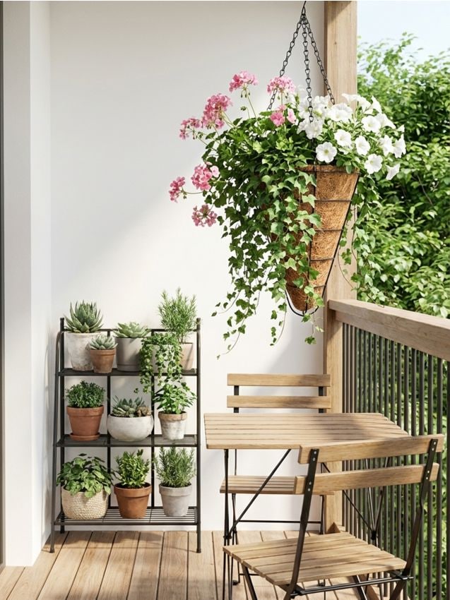 Sinsay - Ghiveci de grădină suspendat din metal cu inserție din plută - negru