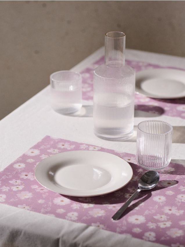 Sinsay - Set de suporturi de masă cu motiv floral 2 buc. - lavand