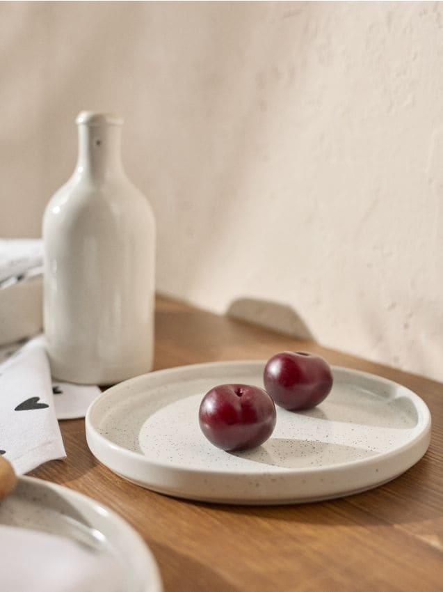 Sinsay - Farfurii ceramice cu puncte Pachet de 2 - gri deschis