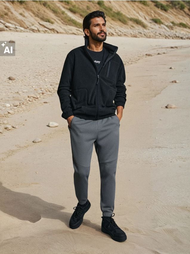 Sinsay - Pantaloni jogger - gri-închis