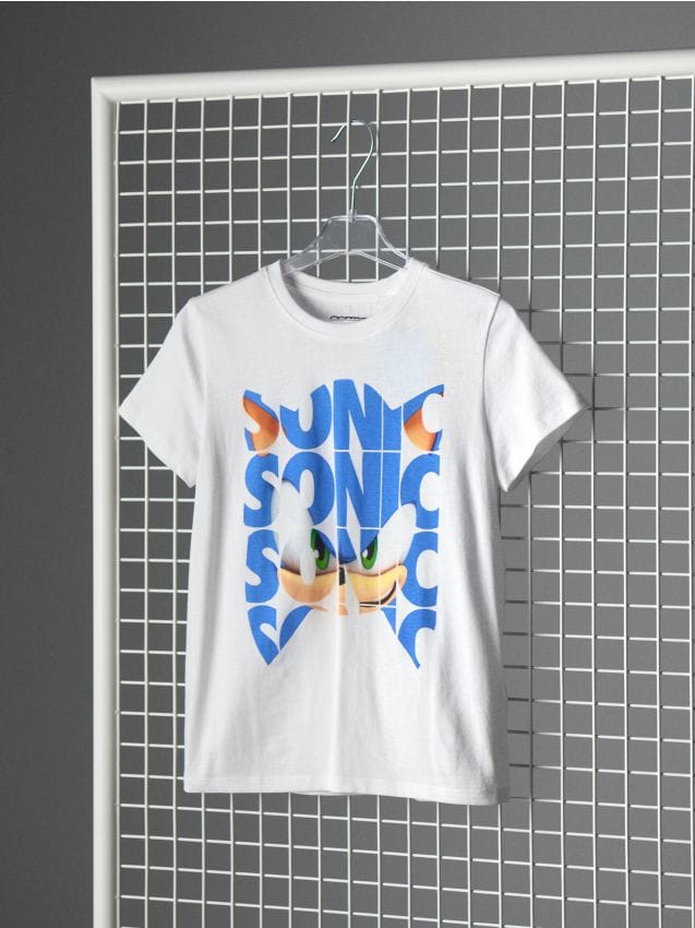 Sinsay - Tricou din bumbac cu imprimeu Sonic the Hedgehog - alb