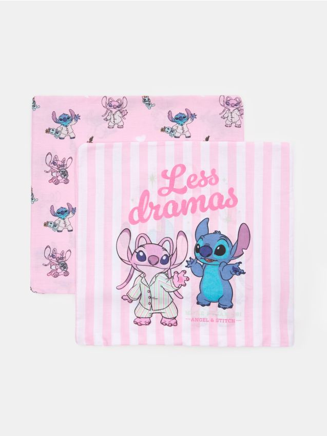 Sinsay - Zestaw poszewek na poduszkę Stitch 2 pack - różowy