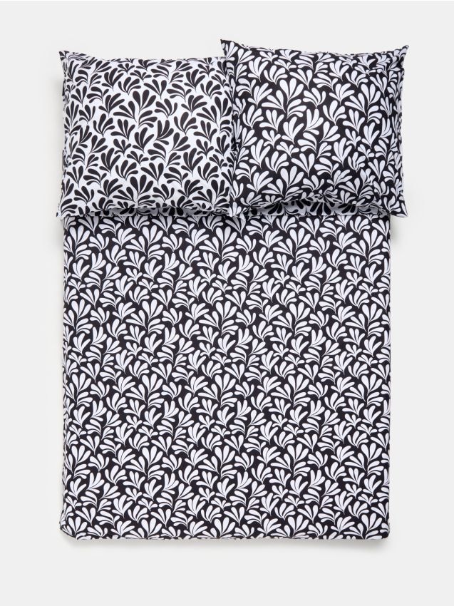 Sinsay - Set de lenjerie de pat cu model - negru