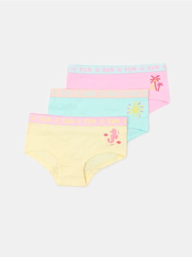 Sinsay - Chiloți hipster din bumbac, 3 perechi - multicolor