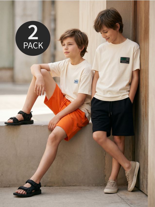 Sinsay - Set 2 pantaloni scurți de trening - portocaliu