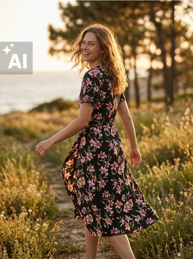 Sinsay - Rochie midi petrecută din viscoză cu imprimeu floral - multicolor