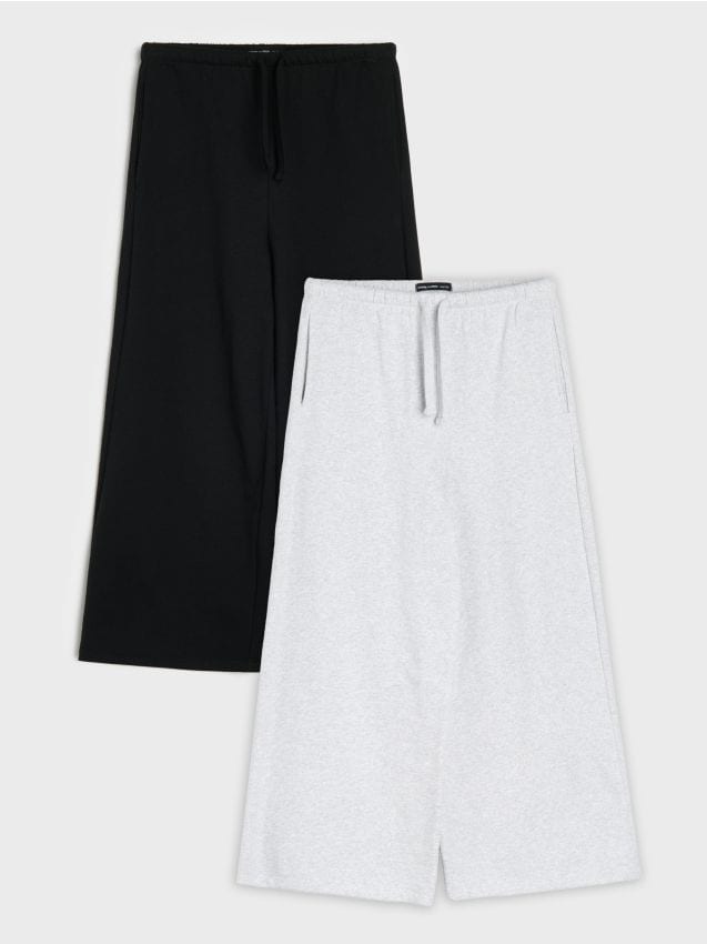 Pantaloni della tuta a gamba larga 2 pack - nero