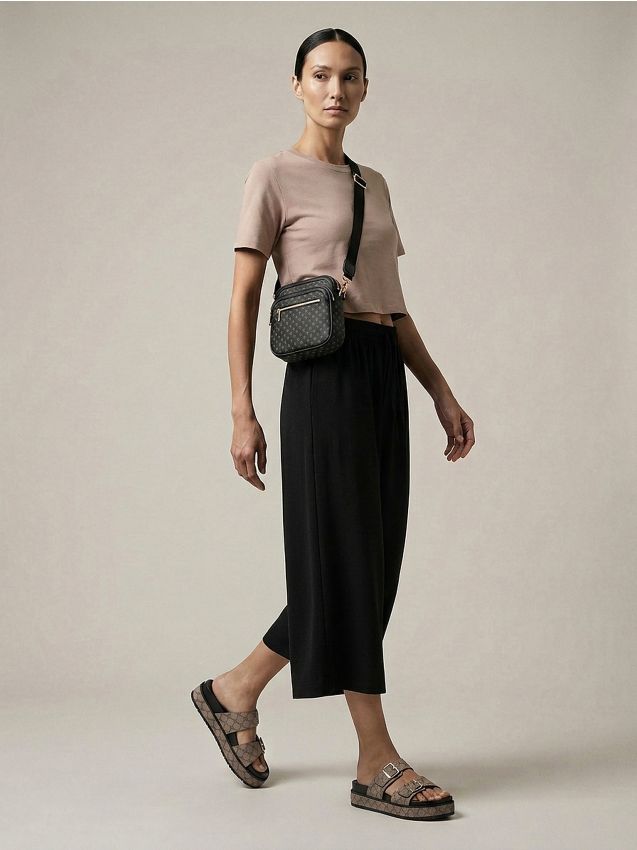 Sinsay - Pantaloni culotte cu buzunare - negru