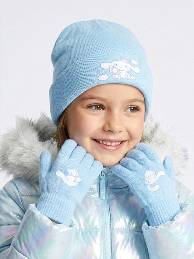 Sinsay - Súprava: Čiapka s rukavicami Cinnamoroll - svetlomodrá