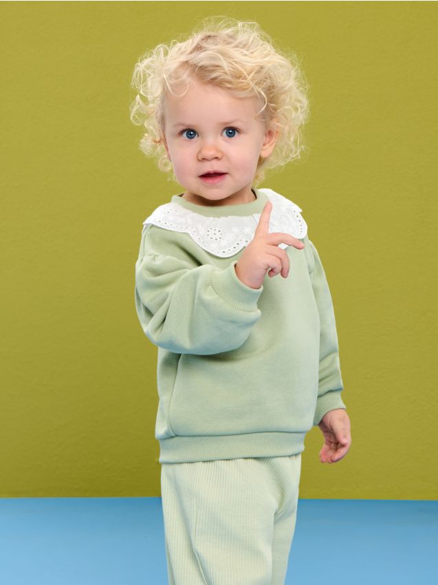 Sinsay - Hanorac cu guler rotund - verde-metalizat