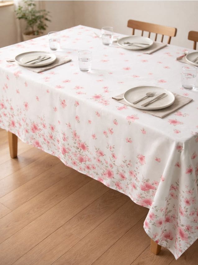Sinsay - Față de masă cu motiv floral - roz-aprins