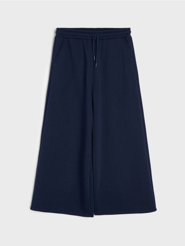 Sinsay - Pantaloni de trening cu crac larg - bleumarin