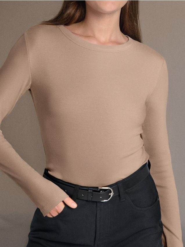 Hladká halenka s dlouhými rukávy - SINSAY