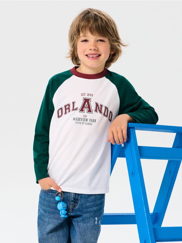 Sinsay - Tricou cu mânecă lungă - multicolor
