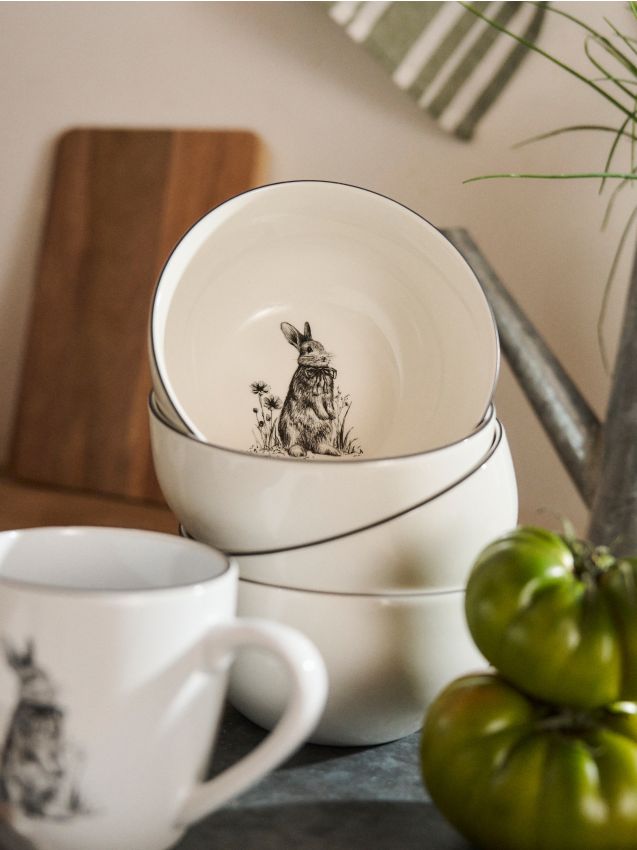 Sinsay - Boluri ceramice de Paște cu motiv de iepuraș 2 pack - negru