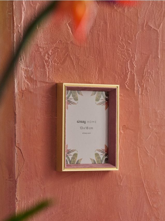 Sinsay - Ramă foto cu element din catifea - roz
