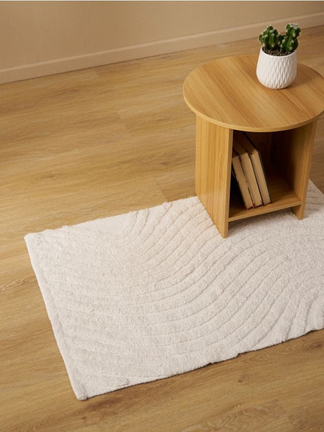 Sinsay - Covor cu valuri în relief și bumbac - crem